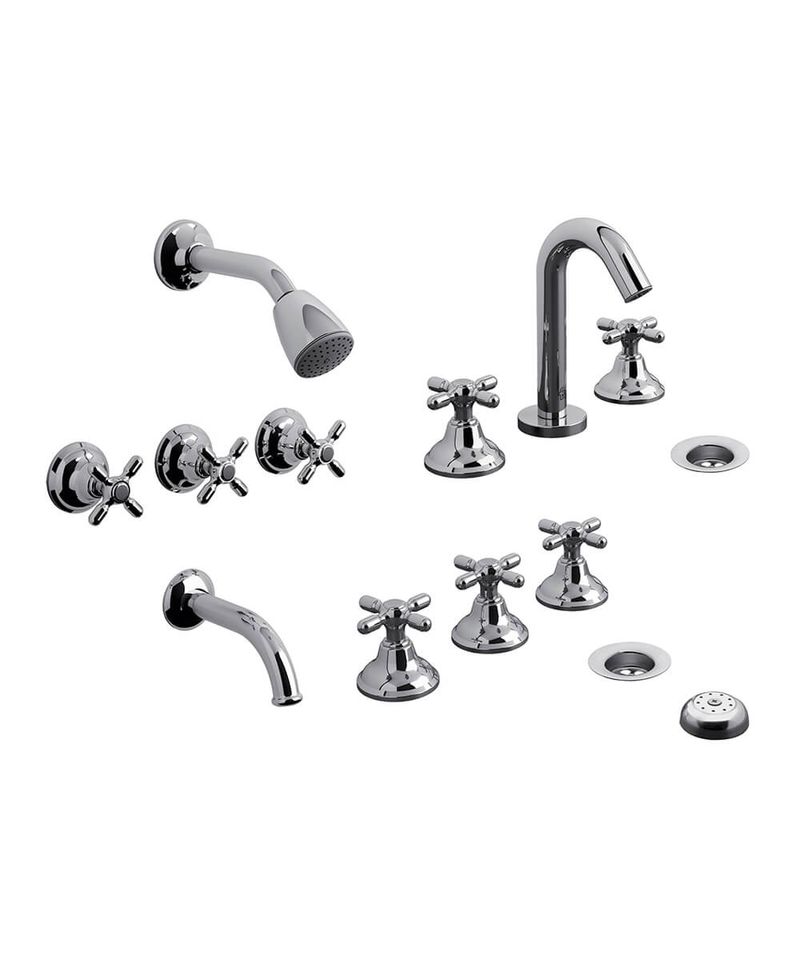 Kit-de-Griferia-para-Baño-Fv-B2P-Newport-Plus-Cromo