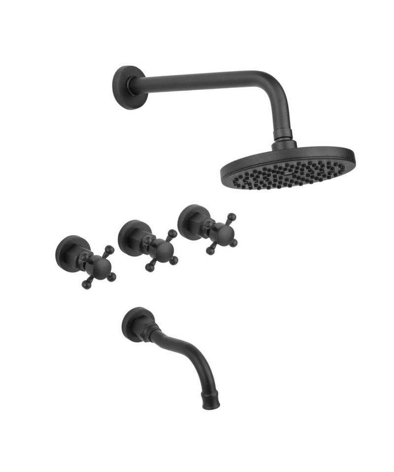 Griferia-de-Ducha-y-bañera-Estalgrif-Vintage-Black-Cruz