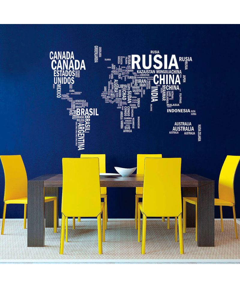 Vinilo-Decorativo--Mapamundi-con-Nombres--Blanco-Grande