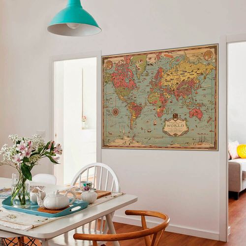 Vinilo Decorativo Línea Mapas "The World Wildlife" Grande
