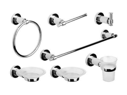 Kit Accesorios De Baño Estalgrif Tauro Cromo 8 Piezas