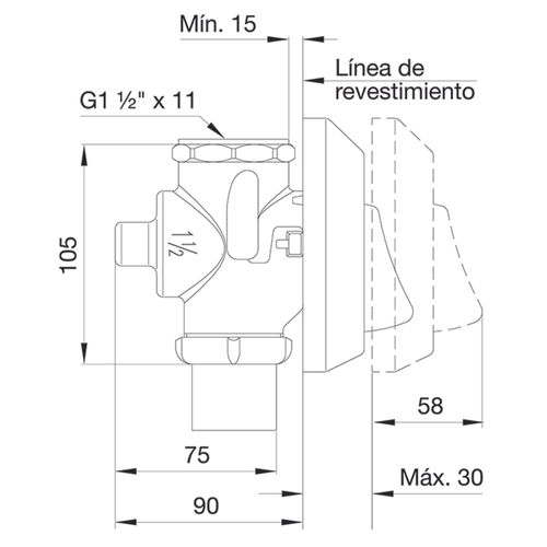 Válvula Fv para descarga de inodoros 0368.01