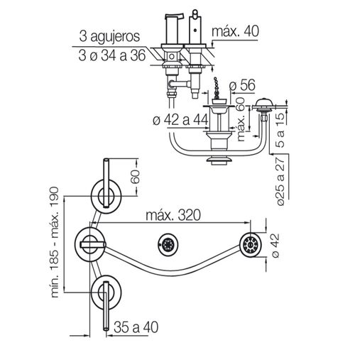 Grifería de bidet Fv 39 Libby Cromo 295/39