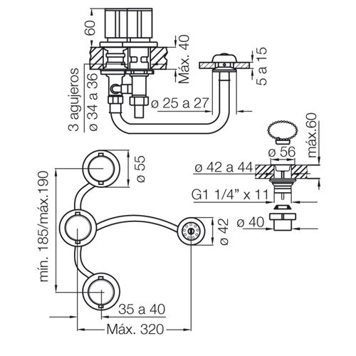 Grifería de bidet Fv 17 California Cromo 0295/17