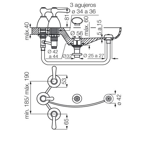 Grifería de Bidet Fv 62L Margot Lever 0295/62L Cromo