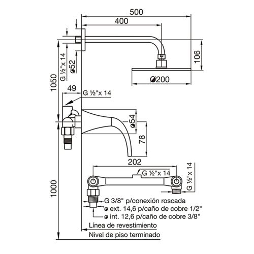 Grifería de Ducha  FV Alesia Lever cromo 109/49L