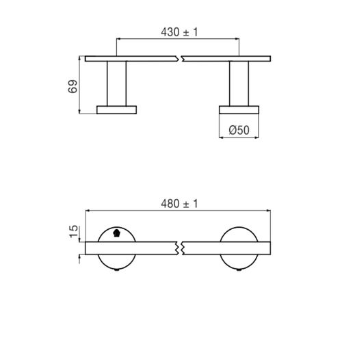 Toallero Barral Recto Fv Triades cromo 0164/C3