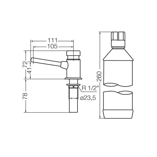 Dosificador Fv Jabón de Mesada Cromo 0340-CR