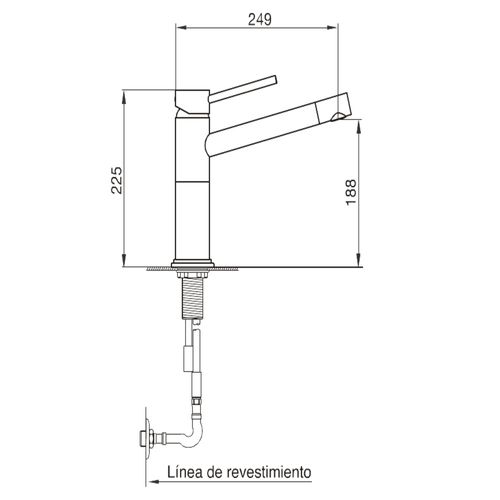 Grifería de Cocina Fv 87 Temple Monocomando Cromo 0411/87