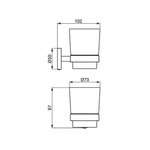 Porta Cepillos FV Triades Cromo 169/C3