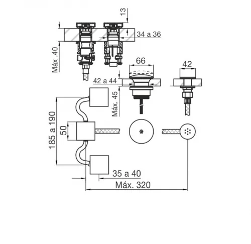 Grifería de Bidet Fv H4 Chaltén Cromo 0295/H4