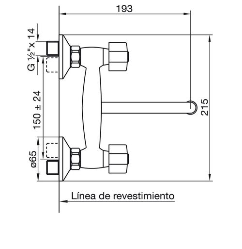 Grifería de Cocina de pared Fv Arizona Plus cromo 0409/B19