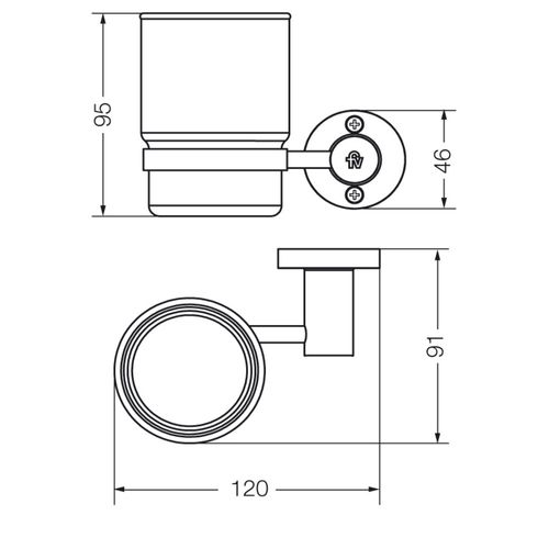 Porta Cepillos FV California Cromo 169/17-CR