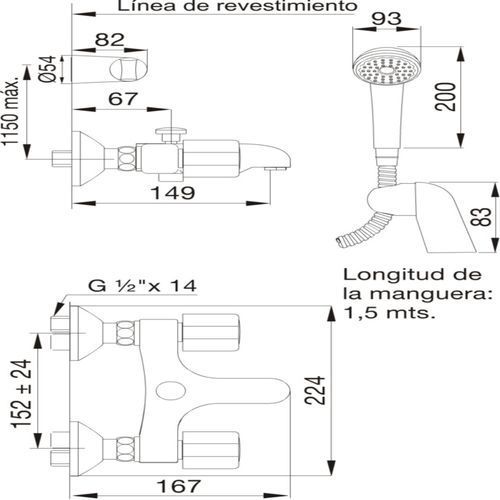 Grifería de Ducha exterior Fv Allegro cromo  112/15