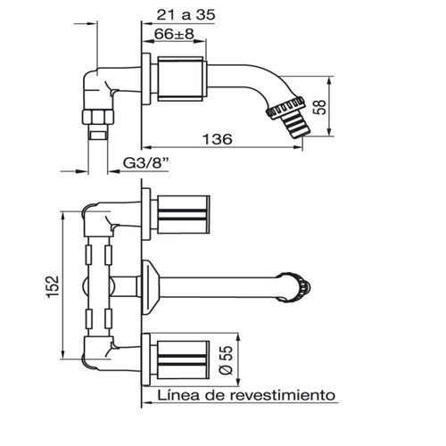 Grifería de Lavadero Fv California Pico Fijo 401/17 Cromo