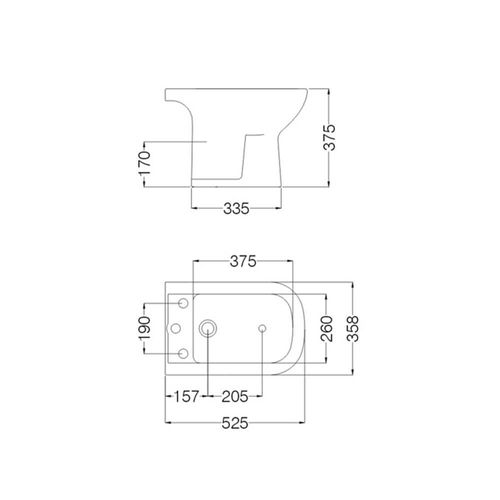 Bidet Ferrum Bari 3 Agujeros Blanco BKM3