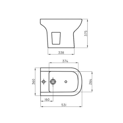 Bidet Ferrum Bari 1 Agujero Blanco BKM1-B