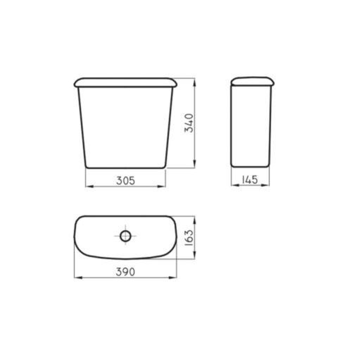 Depósito Ferrum de apoyar Andina 4,5L Doble descarga DAW4A-B