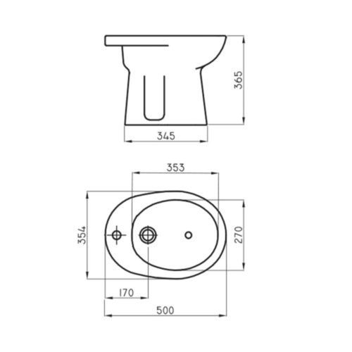 Bidet Ferrum Andina 1 agujero BEA1-B