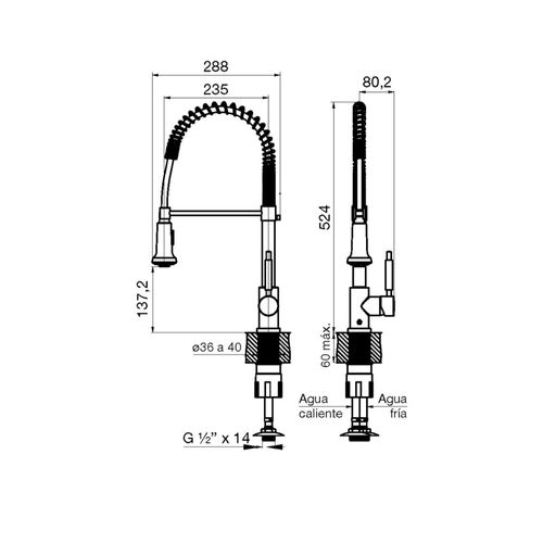 Grifería de Cocina Fv Monocomando de Mesada Talampaya Cromo 412.01/t1