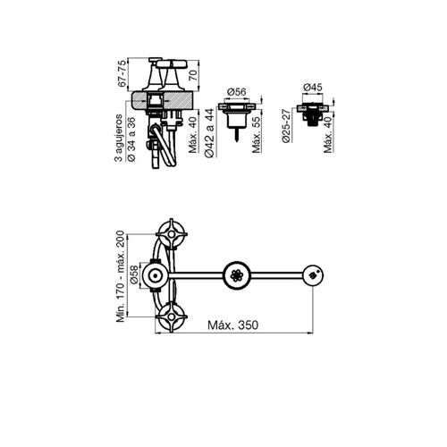 Grifería de bidet Fv M3 Petalo Azul 295/M3