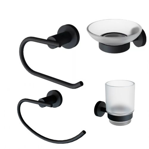 Combo Accesorios Para Baño Vasser Cyrano Black