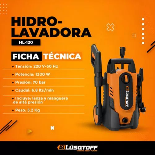 Hidrolavadora Lüsqtoff Hl-120 220v - 50hz naranja/negra