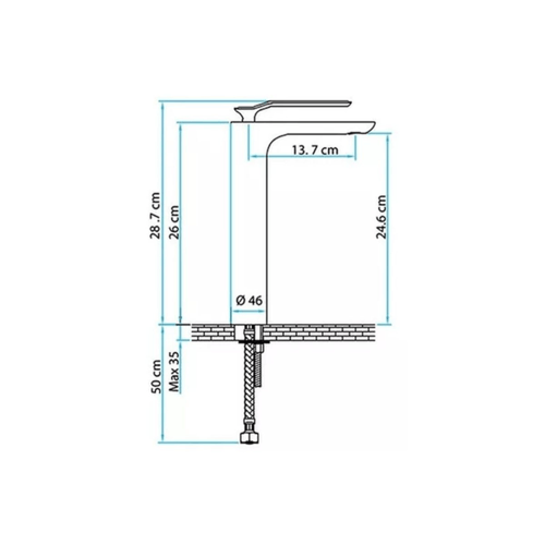 Grifería Aqualia Lavatorio Monocomando Alto Modena AQ518241P-CR OUTLET