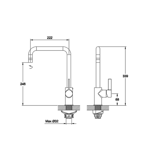 Grifería Aqualia Cocina Mesada Dormunt BN AQ591201-BN OUTLET