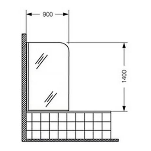 Mampara Ferrum Khios Baja Fija 90 X 140 cm NM91A-01 Perfil Cromo