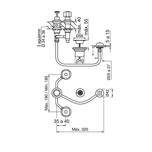 Grifería de Bidet Fv Arizona Plus cromo 0295/B1P OUTLET