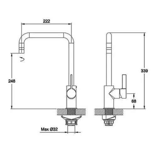 Grifería Aqualia Cocina Mesada Dormunt AQ591201-CR OUTLET