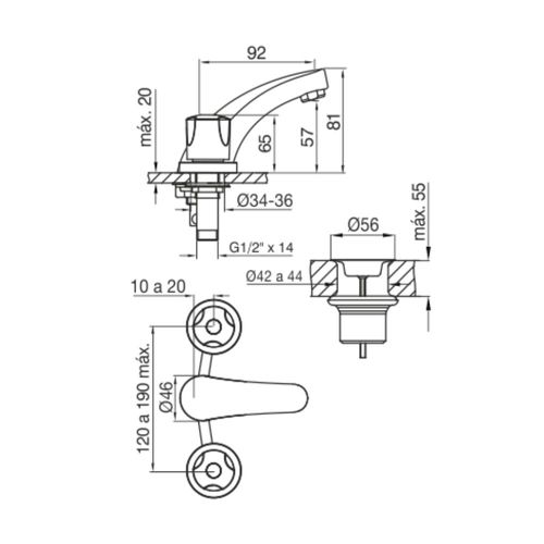 Kit de Grifería para Baño Fv B6 Pampa Cromo 0900.03/B6 OUTLET