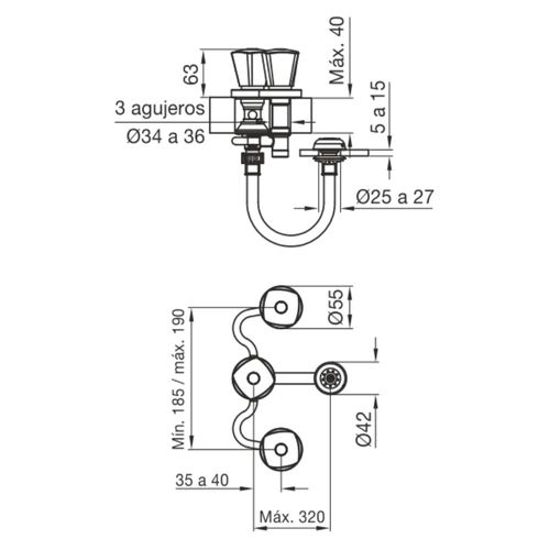 Grifería de Bidet Fv Gredos 0295/C8