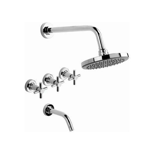 Grifería de Ducha y Bañera Estalgrif Tauro Cruz Cromo