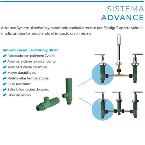 Grifería de Bidet Estalgrif Vento Advance Cromo/Blanco