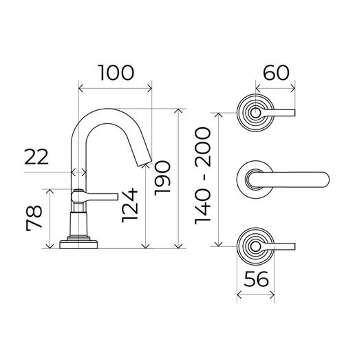 Grifería de Lavatorio Estalgrif Haifa Advance Lever Black
