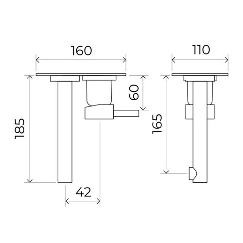 Grifería Lavatorio De Pared Estalgrif Arona Monocomando Cromo 750/011-00