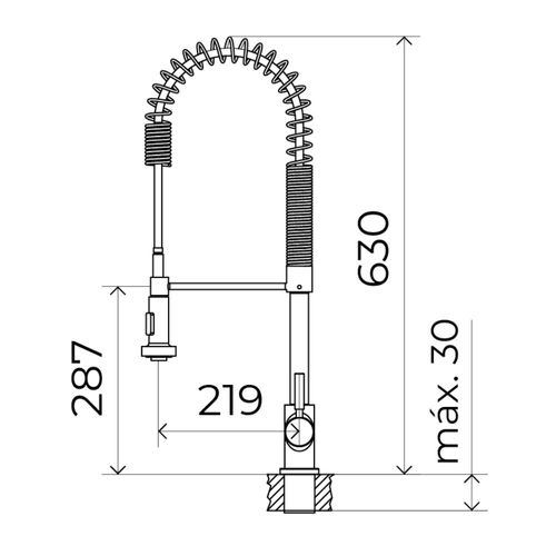 Grifería de Cocina Estalgrif Gourmet Monocomando Pico Extensible Cromo
