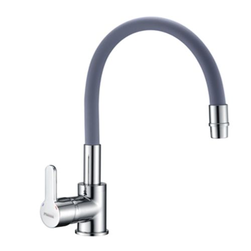 Grifería de Cocina Piazza Emblem Flexible Monocomando Gris