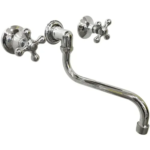 Grifería Para Cocina Pared Pico Bajo Estalgrif Barigrif Cromo