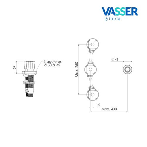 Grifería de Bidet Vasser Alizé PDI Cr 24/1030.P